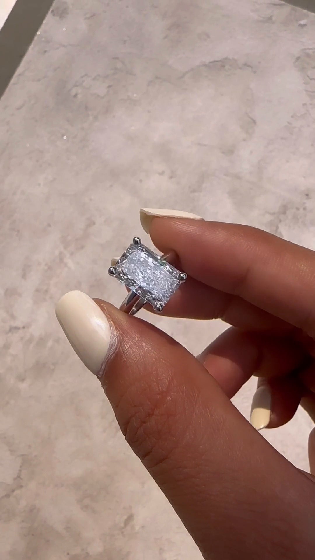 Arlette Radiant Solitaire Moissanite Engagement Ring