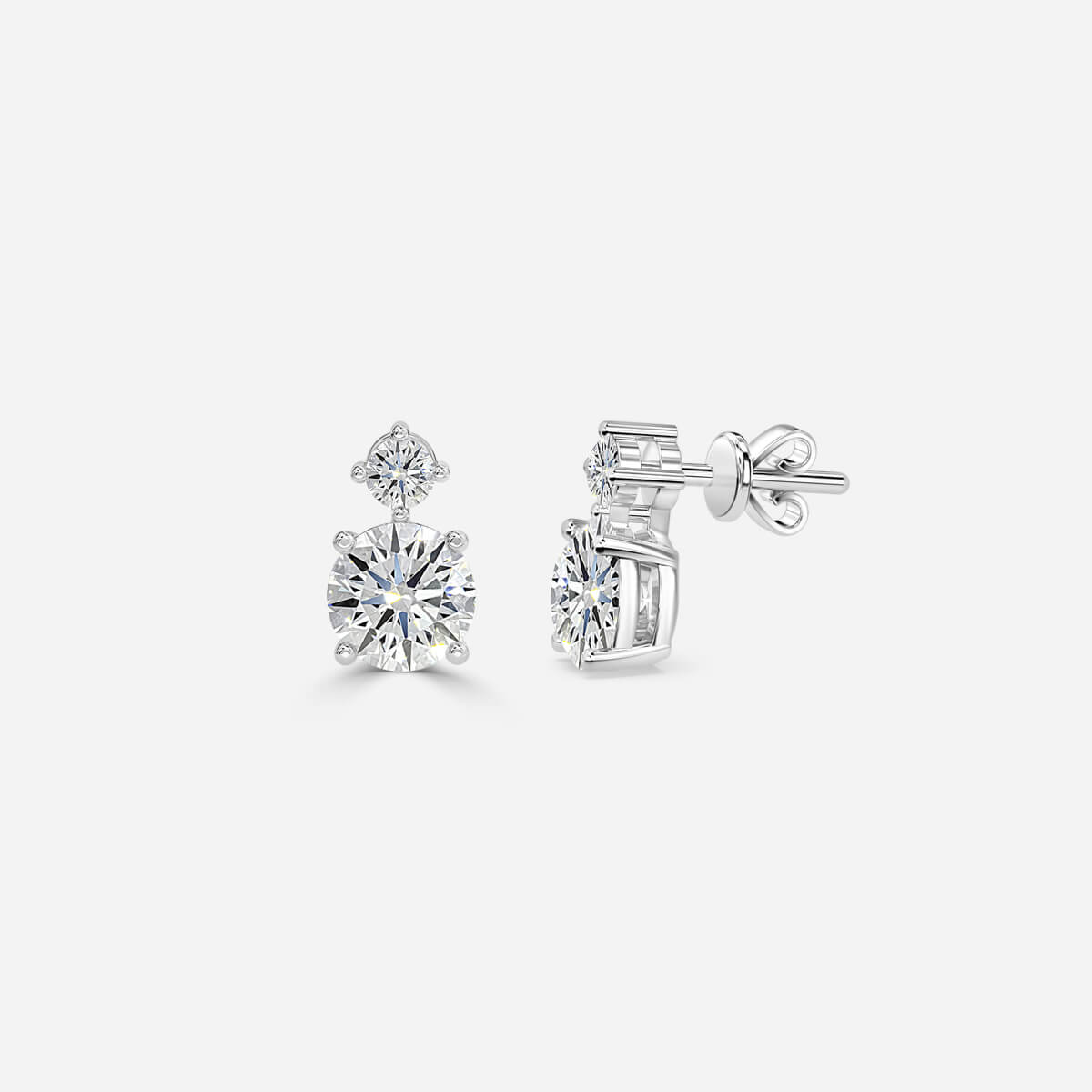 Asscher Moissanite Drops Earrings