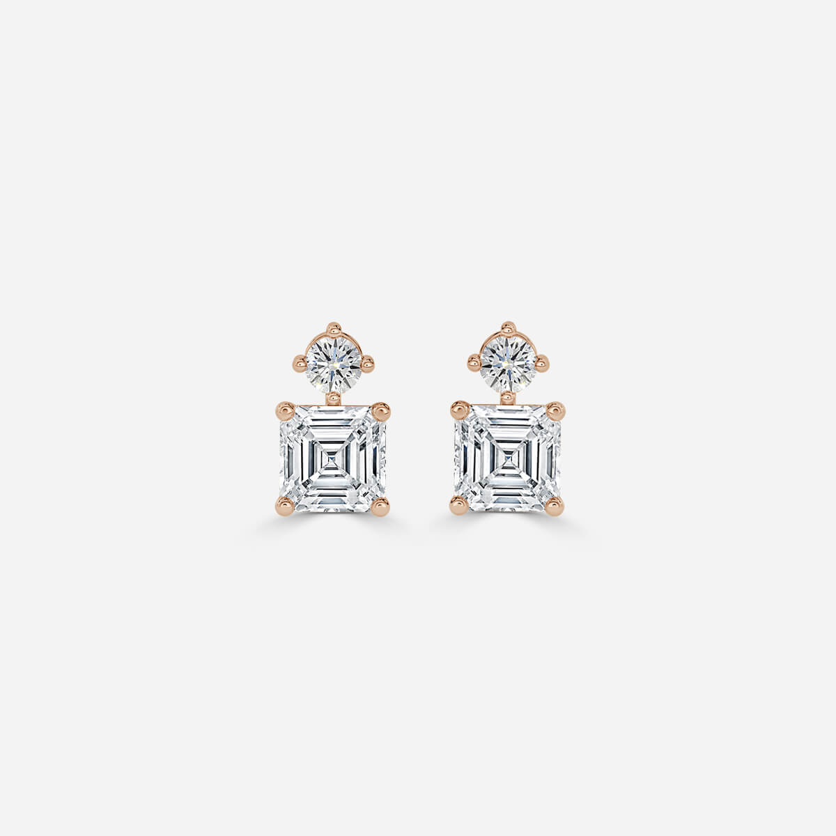 Asscher Moissanite Drops Earrings