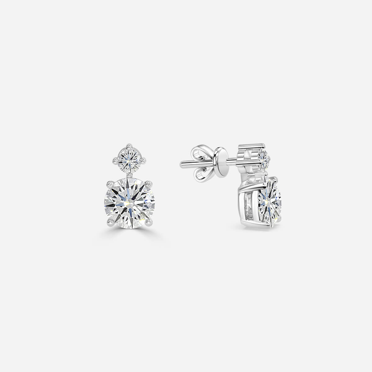 Asscher Moissanite Drops Earrings