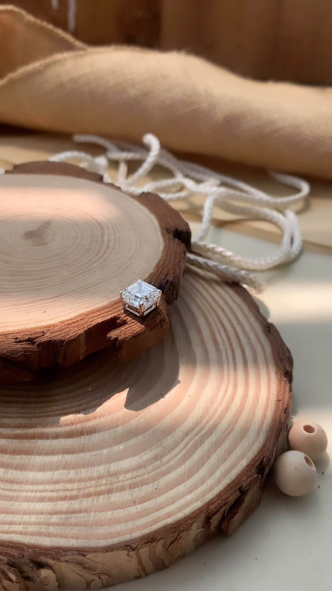 Asscher Moissanite Solitaire Pendant