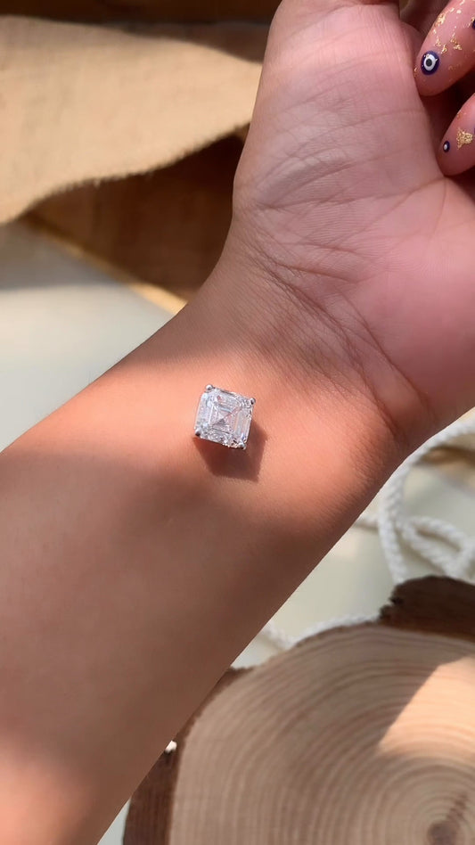 Asscher Moissanite Solitaire Pendant