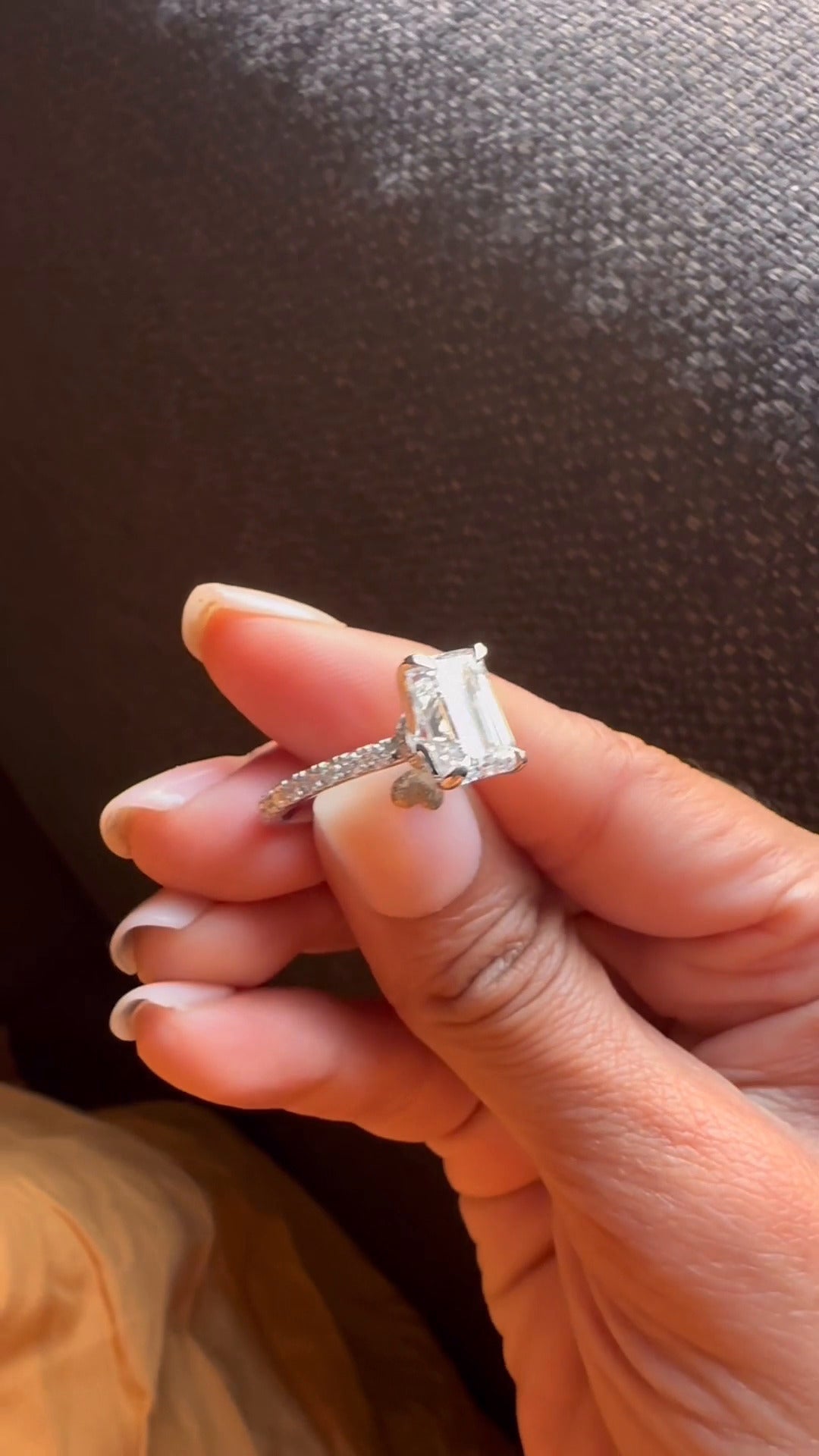Astrid Emerald Hidden Halo Moissanite Engagement Ring