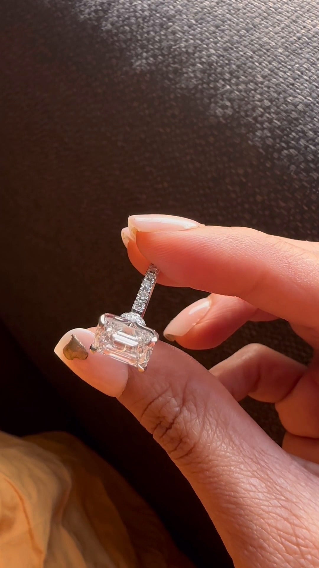 Astrid Emerald Hidden Halo Moissanite Engagement Ring