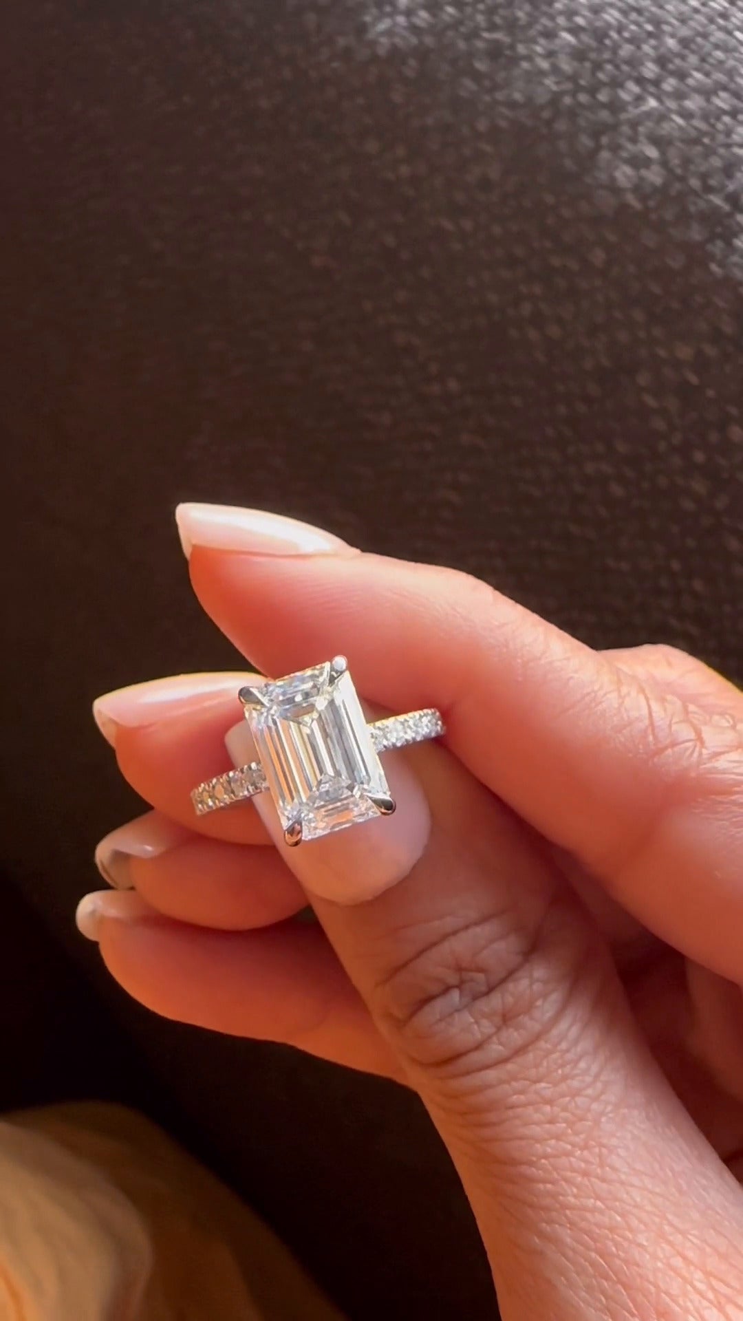 Astrid Emerald Hidden Halo Moissanite Engagement Ring