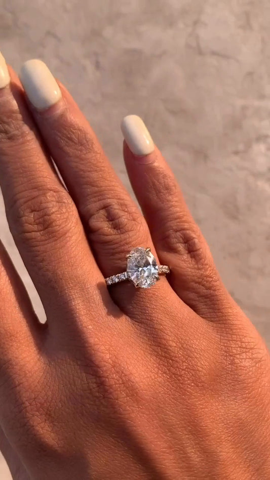 Astrid Oval Hidden Halo Moissanite Engagement Ring