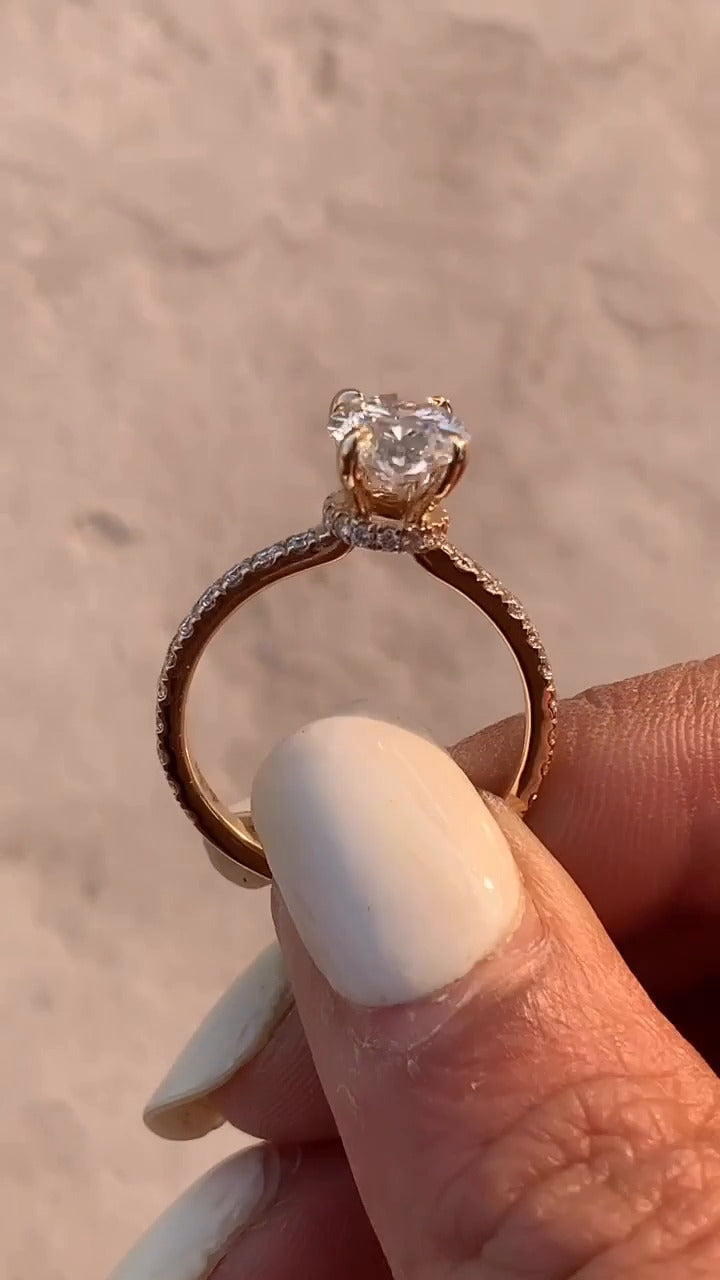 Astrid Oval Hidden Halo Moissanite Engagement Ring