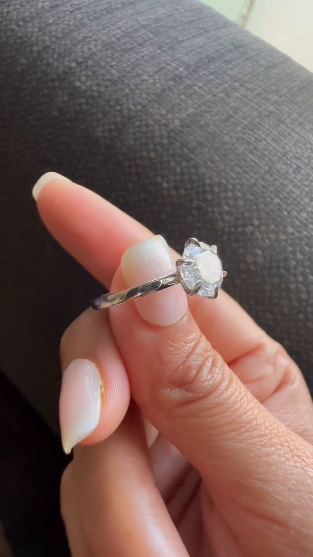 Aurelia Round Three Stone Moissanite Engagement Ring