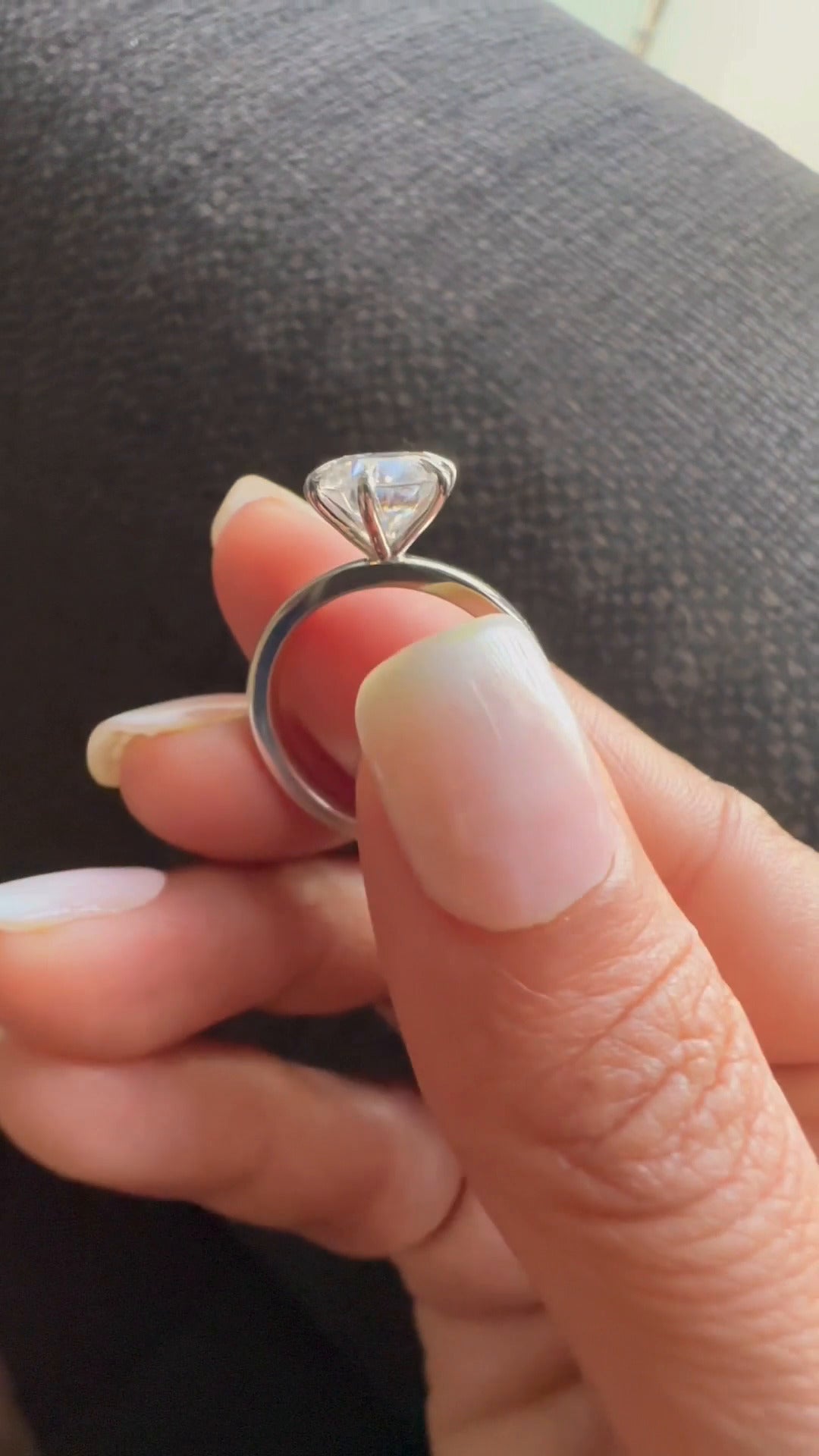 Aurelia Round Three Stone Moissanite Engagement Ring