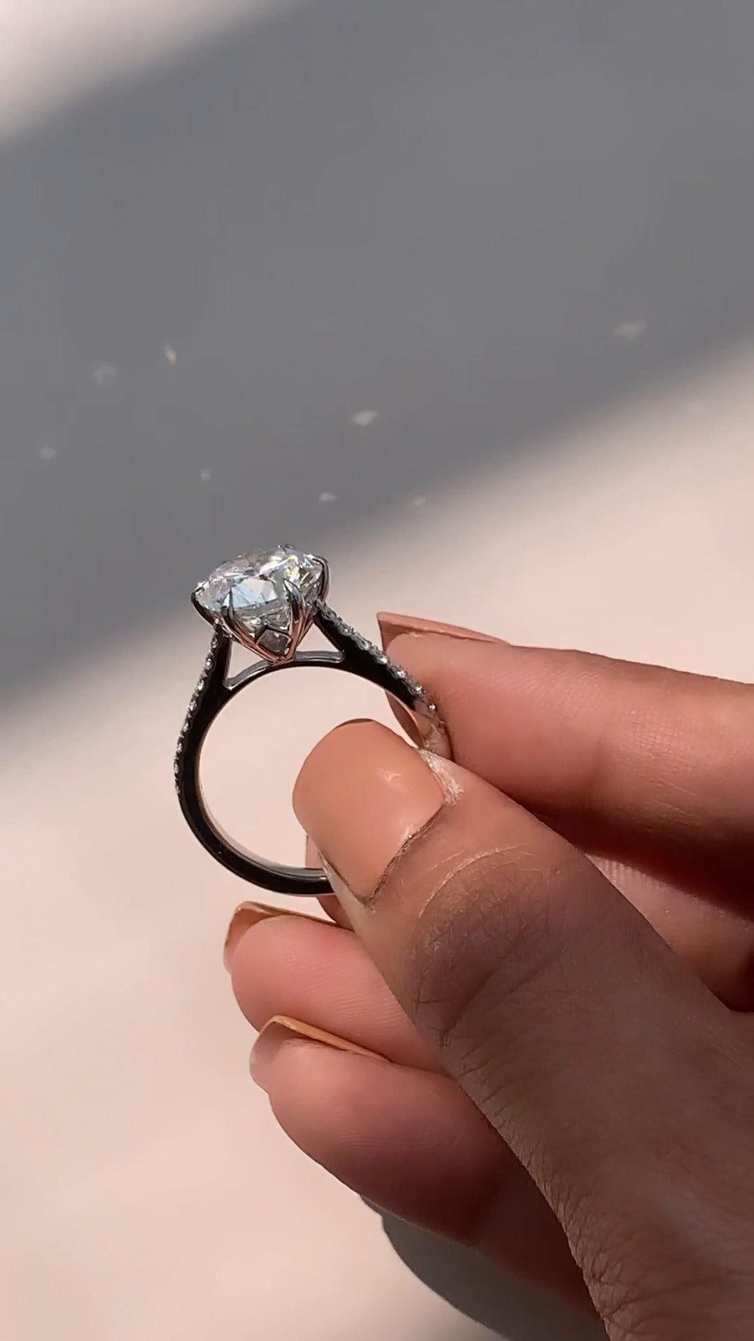 Aveline Round Diamond Band Moissanite Engagement Ring