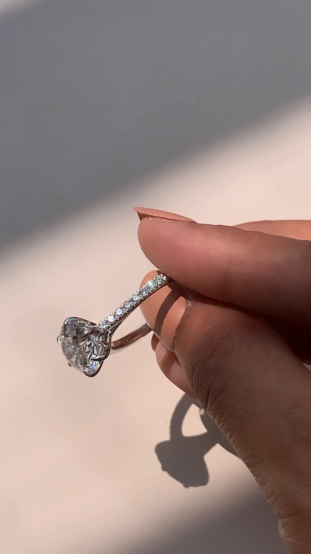 Aveline Round Diamond Band Moissanite Engagement Ring