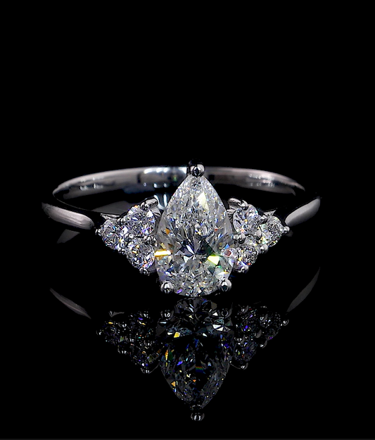 Aviva Pear Cluster Engagement Ring