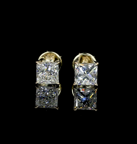 Princess Moissanite Stud Earrings