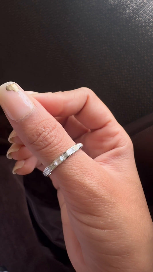 Baguette Cut Diamond Moissanite Wedding Band