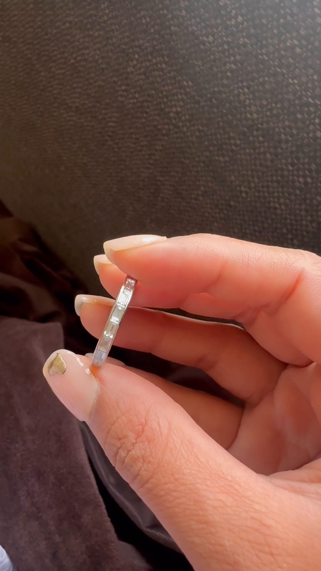 Baguette Cut Diamond Moissanite Wedding Band