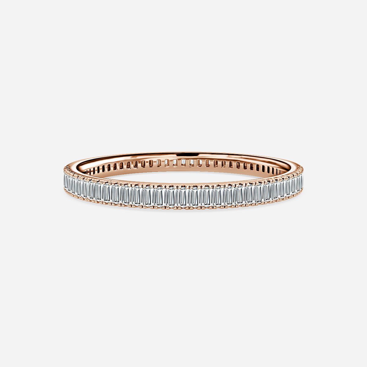 Mistral Baguette Diamond Moissnaite Wedding Ring