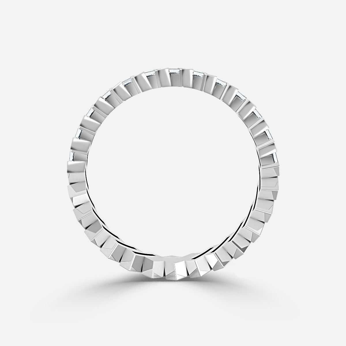 Cuna Baguette Diamond Moissnaite Eternity Ring