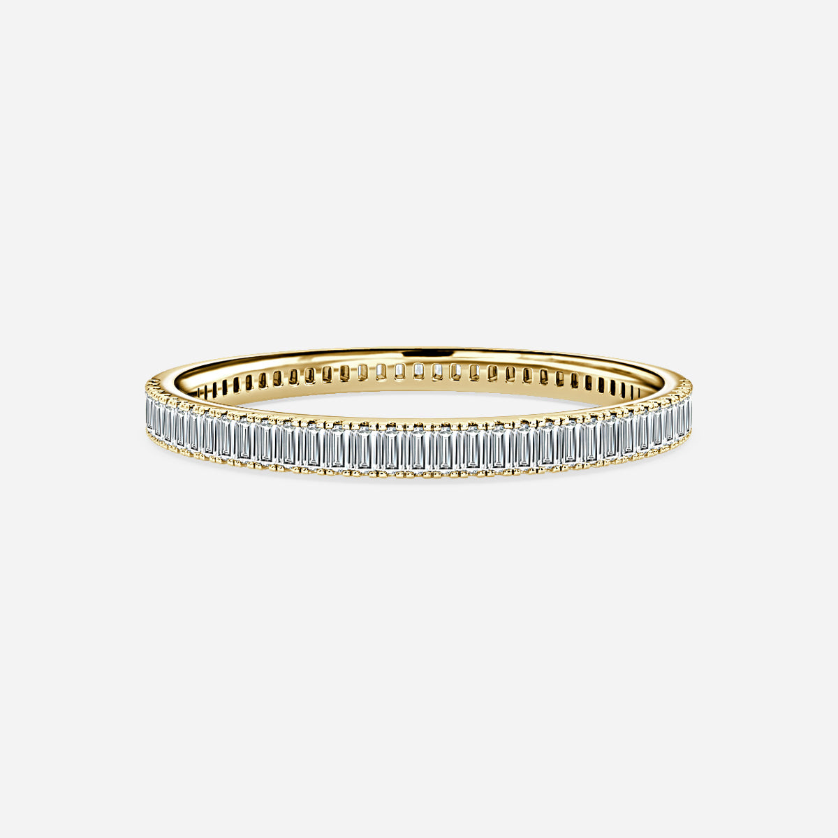 Mistral Baguette Diamond Moissnaite Wedding Ring