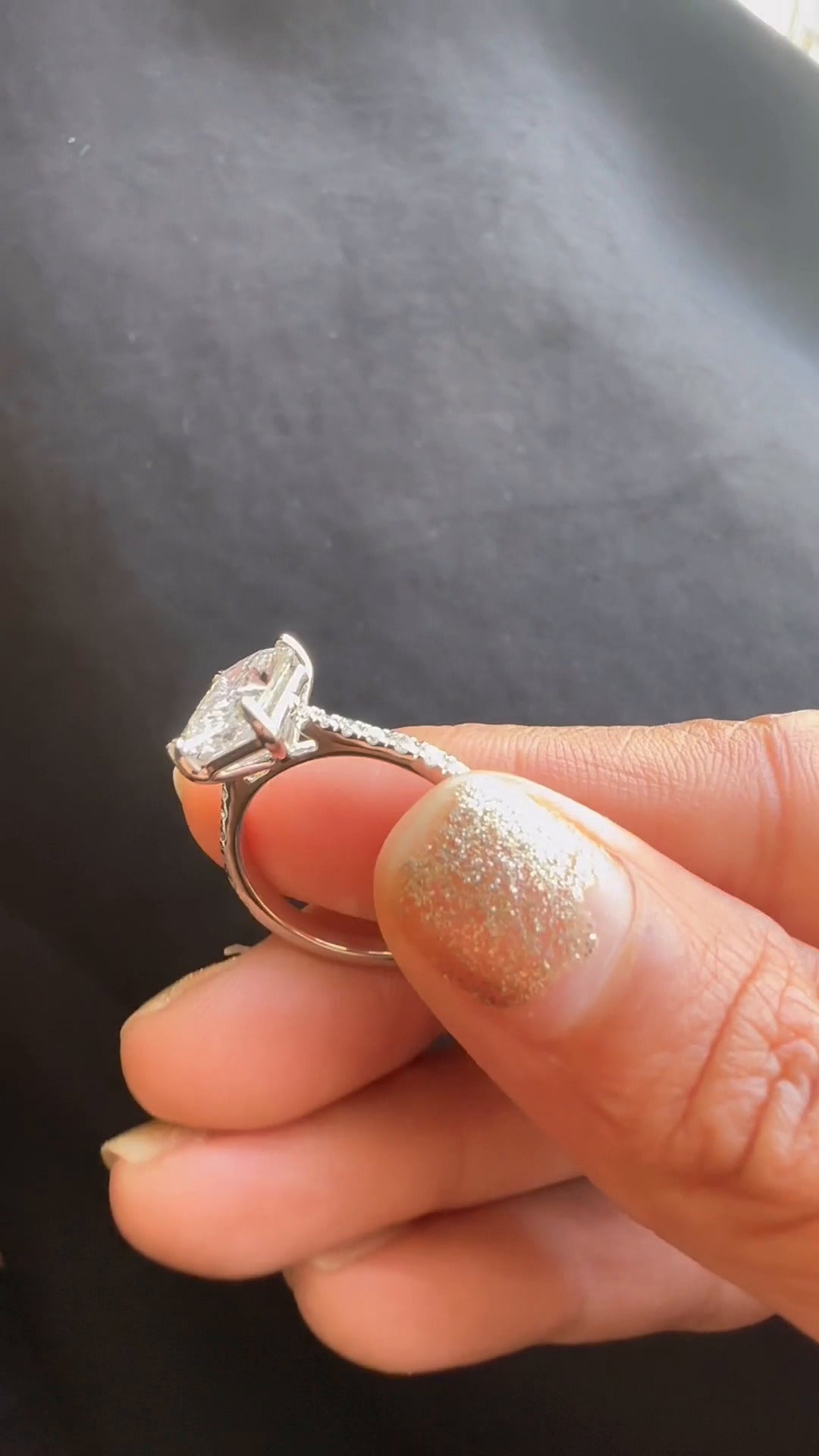 Bellamy Radiant Diamond Band Moissanite Engagement Ring