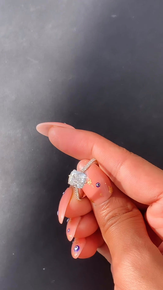 Bellatrix Cushion Vintage Moissanite Engagement Ring