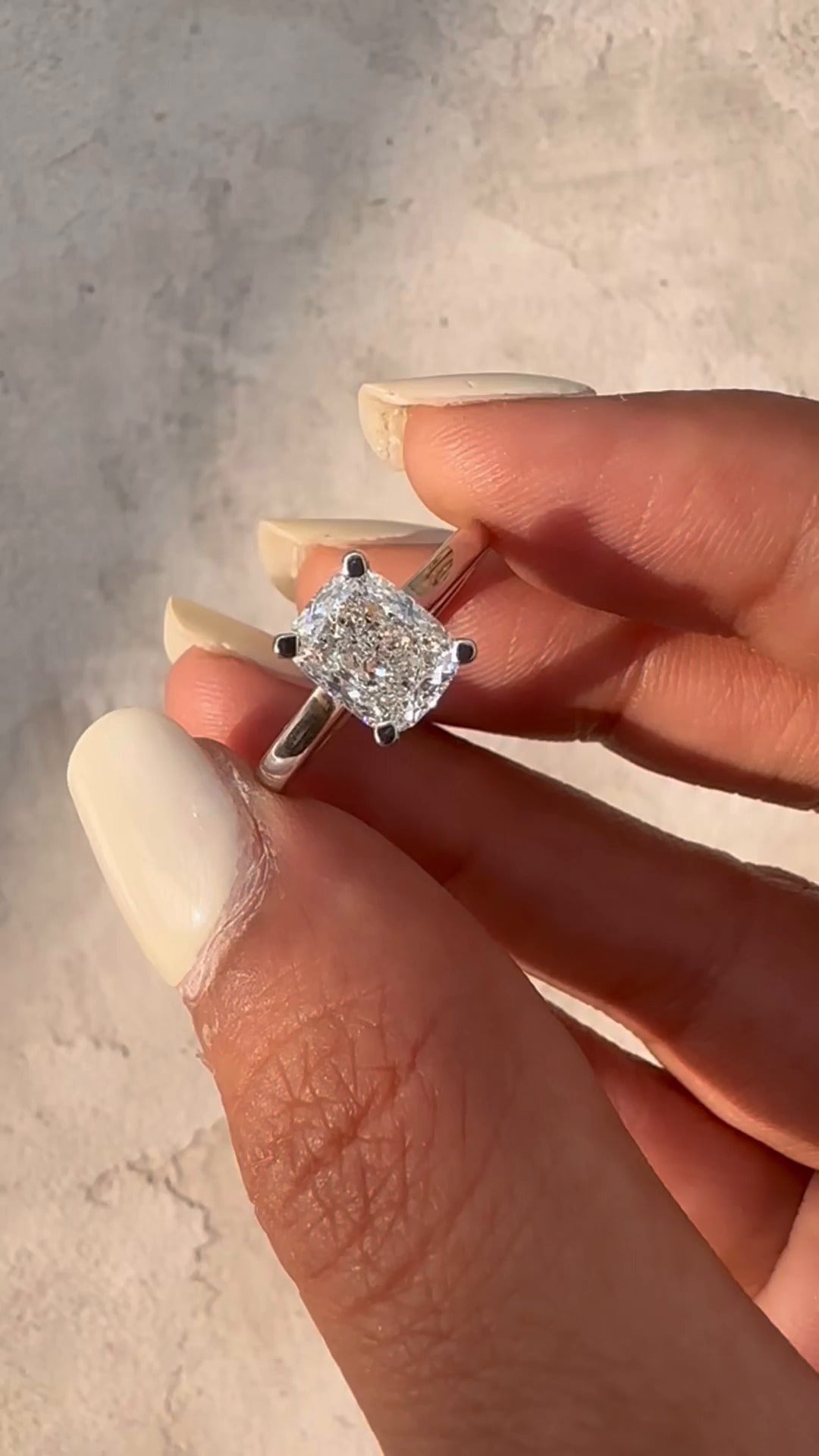 Bernadette Cushion Solitaire Moissanite Engagement Ring