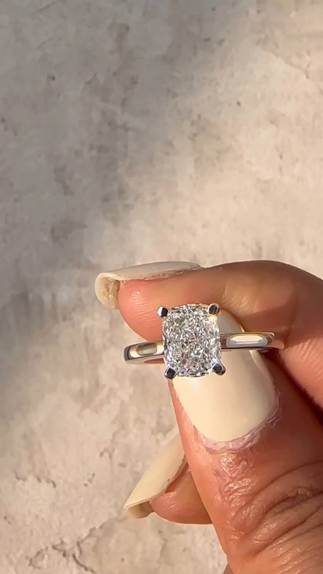 Bernadette Cushion Solitaire Moissanite Engagement Ring