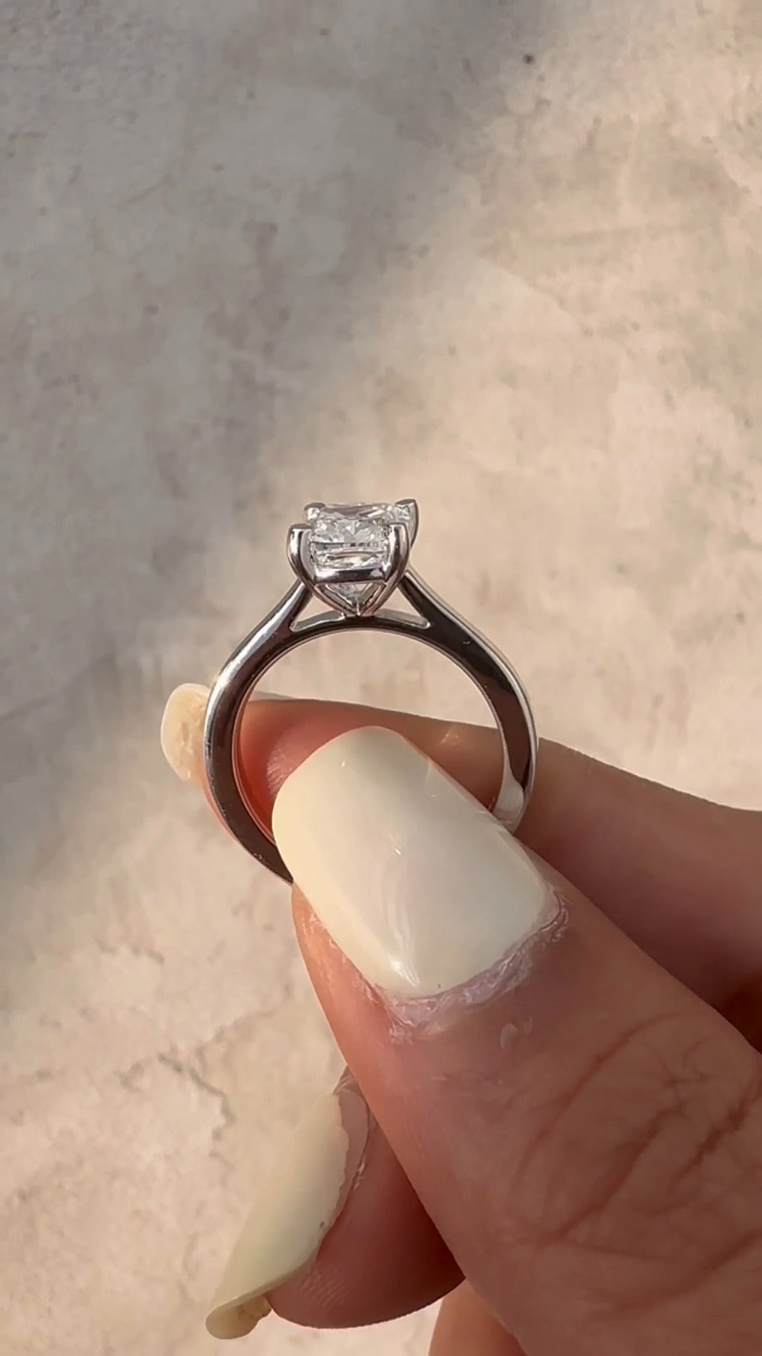 Bernadette Cushion Solitaire Moissanite Engagement Ring