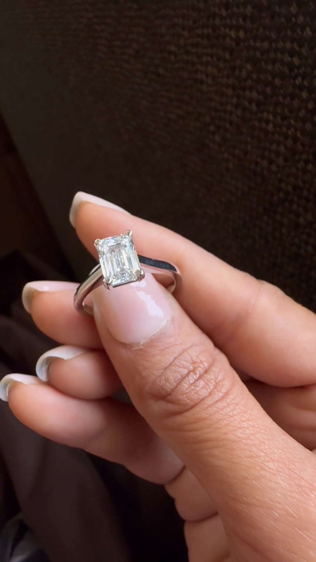 Bernadette Emerald Solitaire Moissanite Engagement Ring