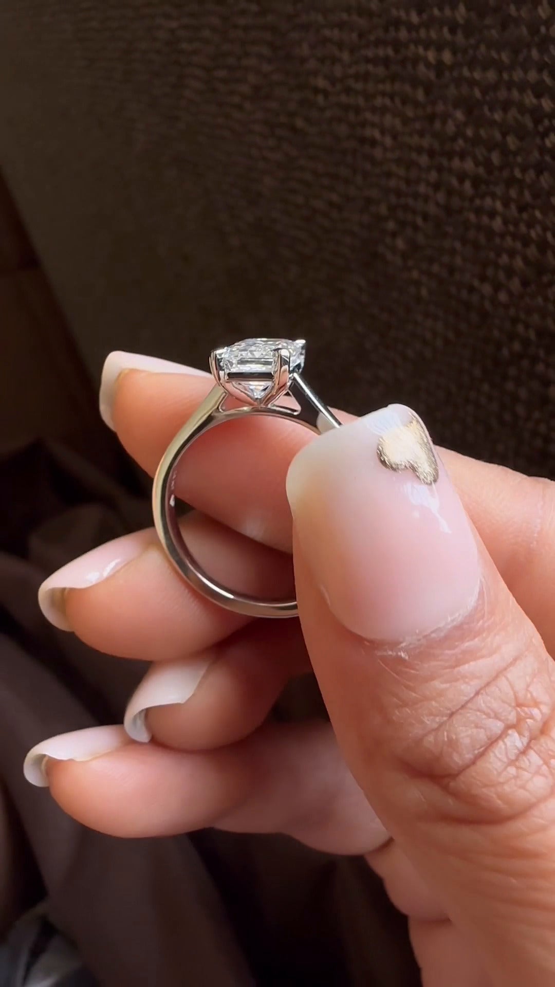 Bernadette Emerald Solitaire Moissanite Engagement Ring