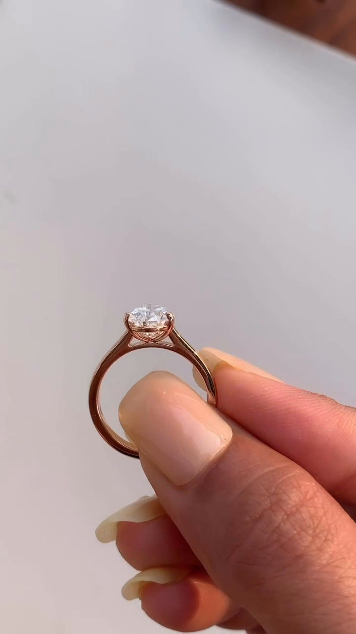 Bernadette Pear Solitaire Moissanite Engagement Ring