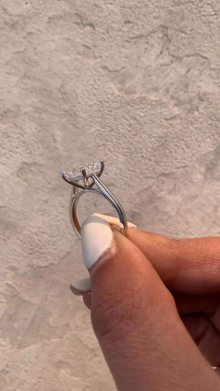 Bernadette Princess Solitaire Moissanite Engagement Ring