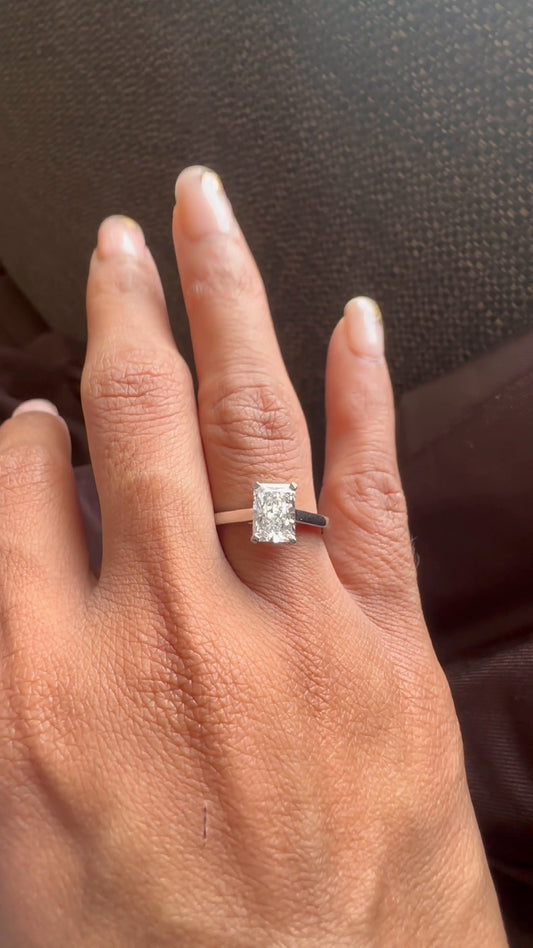 Bernadette Radiant Solitaire Moissanite Engagement Ring
