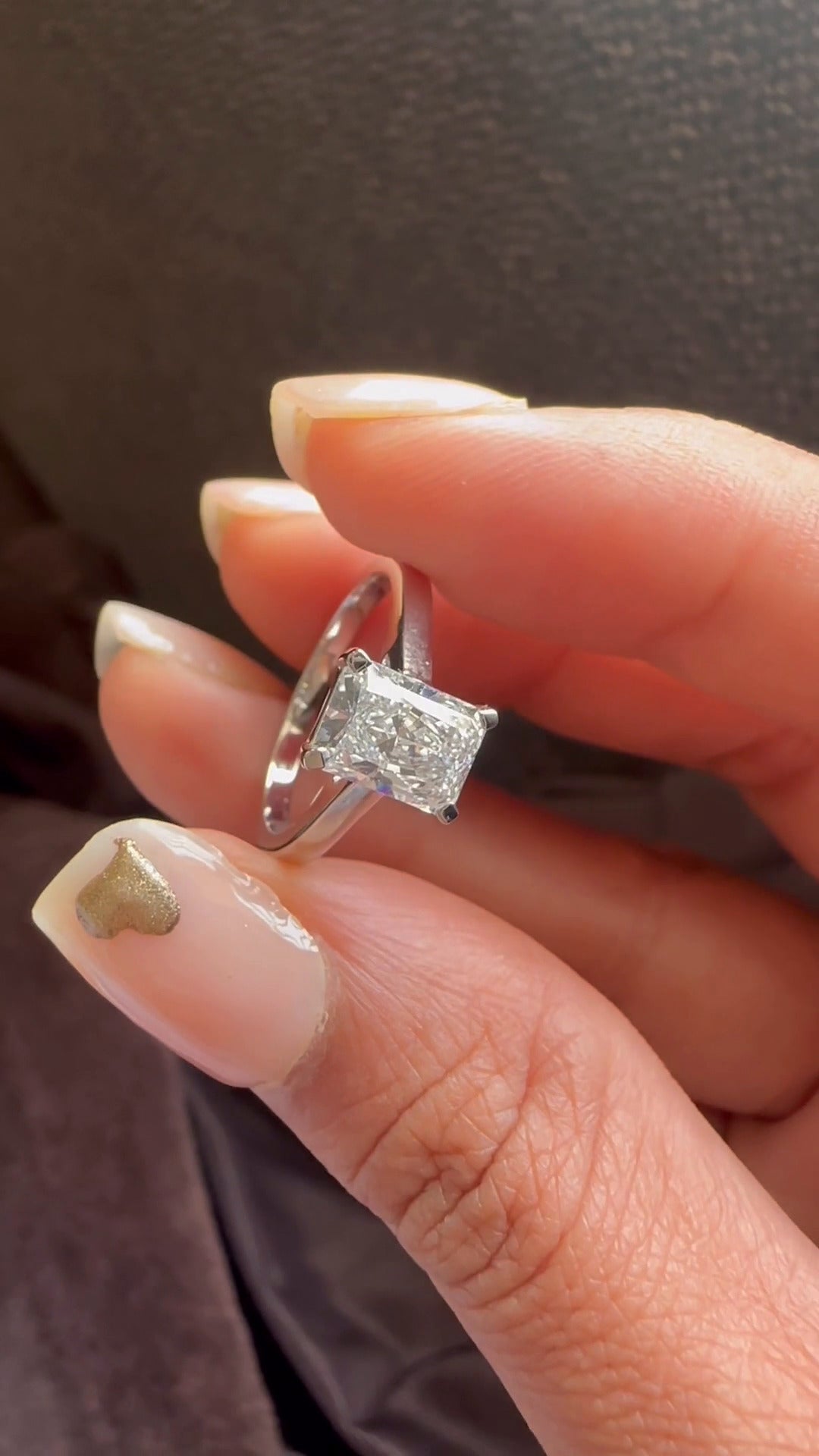 Bernadette Radiant Solitaire Moissanite Engagement Ring