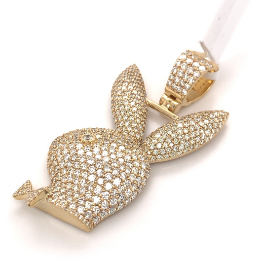 3.70 CT Moissanite Iced Out Bunny Pendant