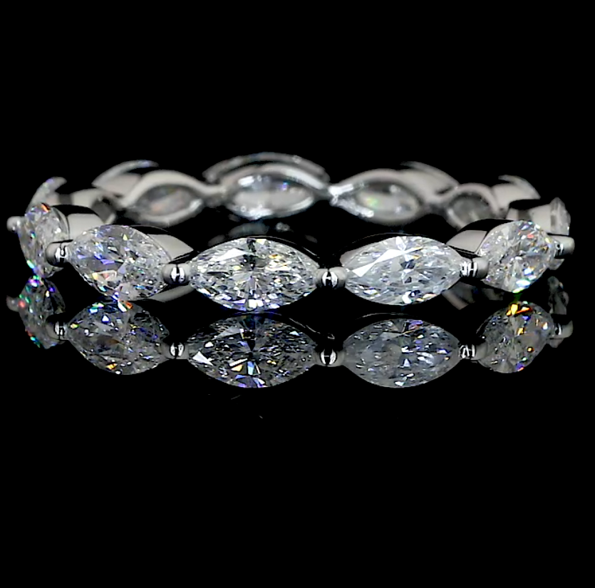 East West Marquise Moissanite Eternity Band