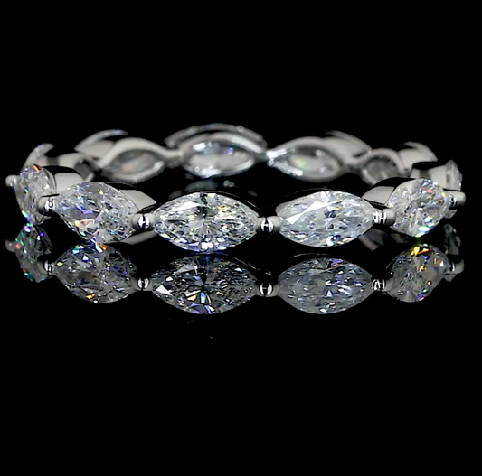 East West Marquise Moissanite Eternity Band