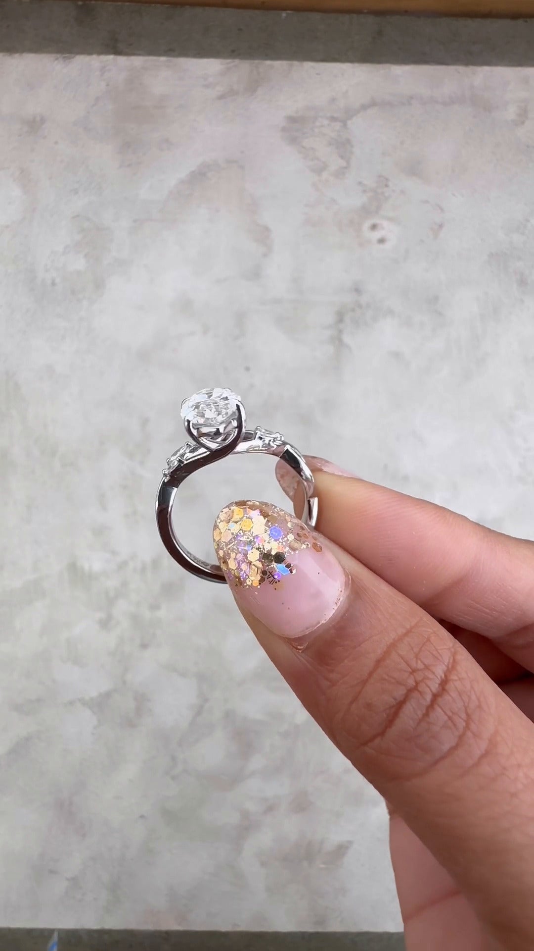 Calista Marquise Unique Moissanite Engagement Ring