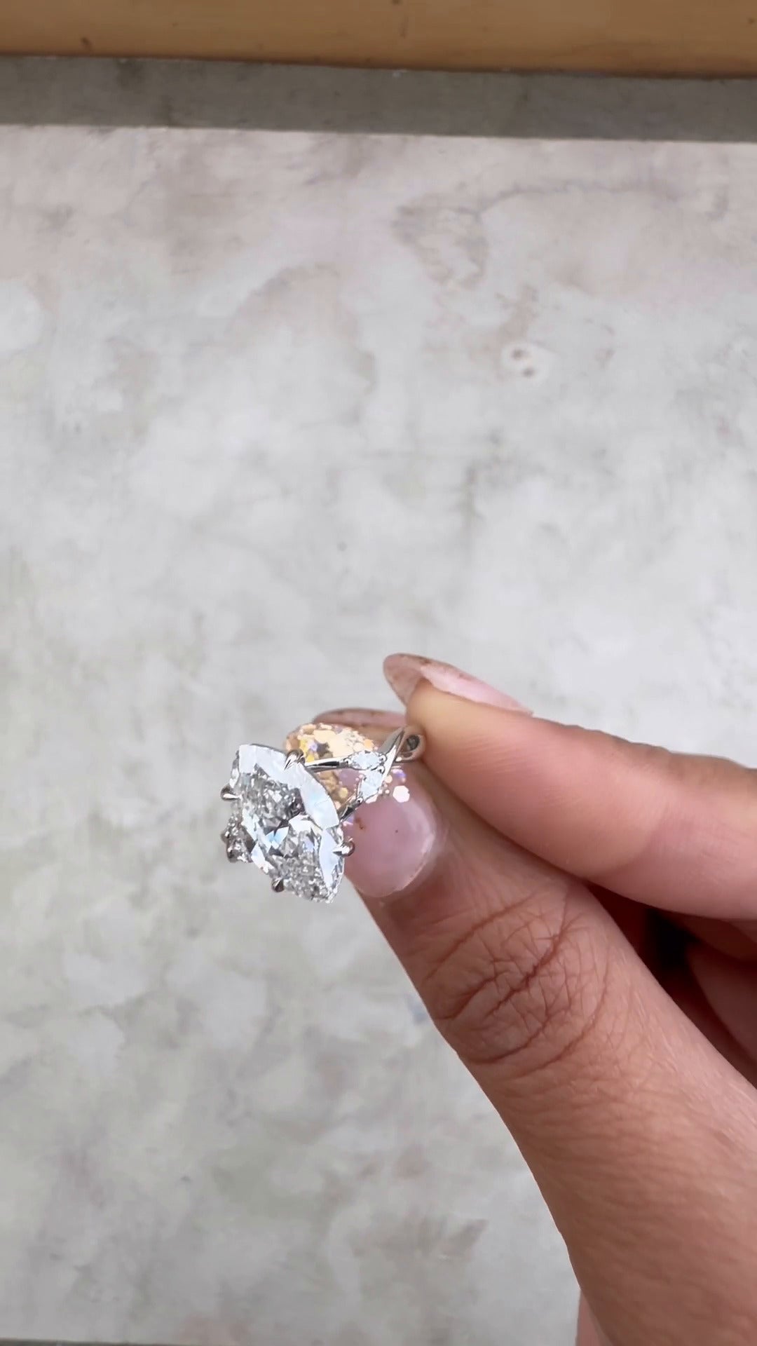 Calista Marquise Unique Moissanite Engagement Ring