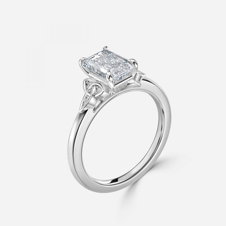 Kerensa Emerald Vintage Moissanite Engagement Ring