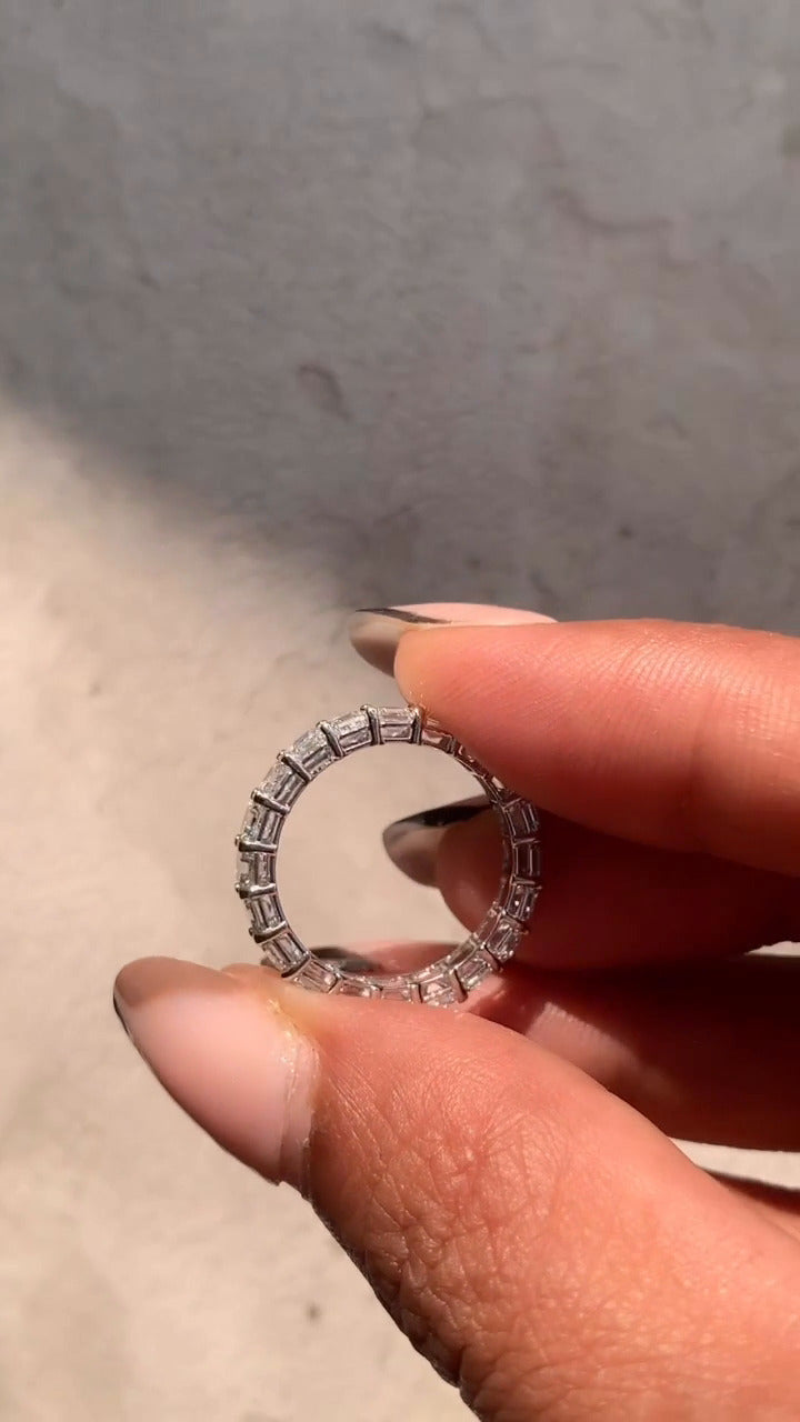 Classic Asscher Moissanite Eternity Band