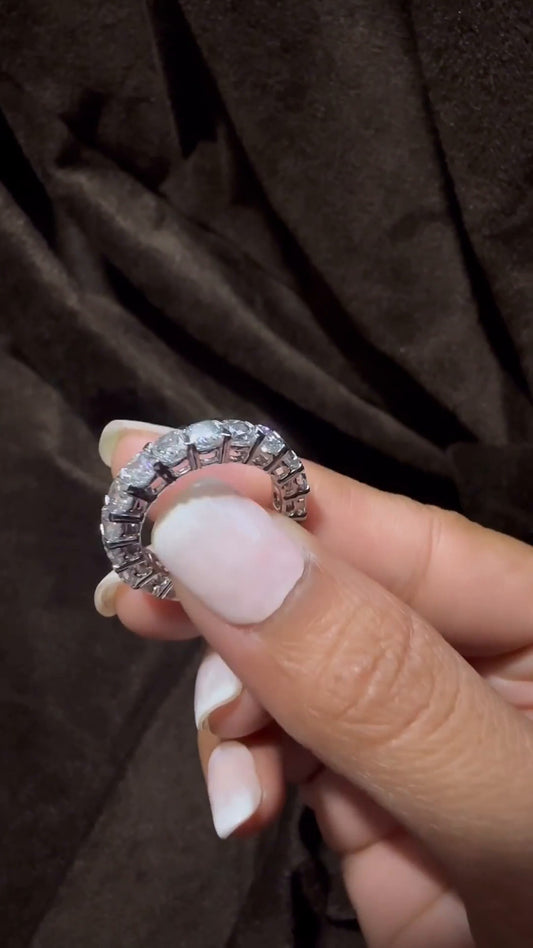 Classic Cushion Moissanite Eternity Band