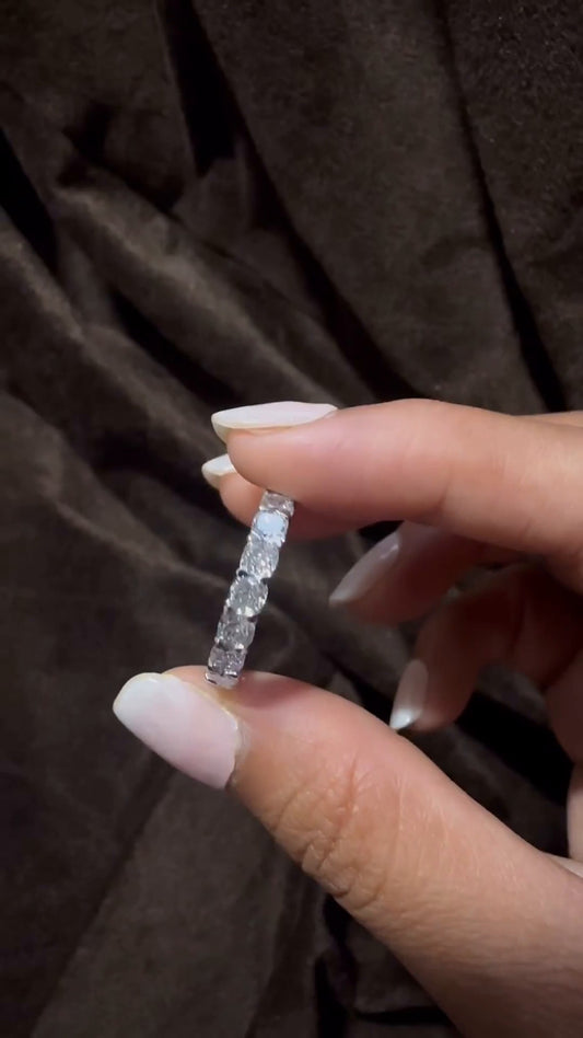 Classic Cushion Moissanite Eternity Band