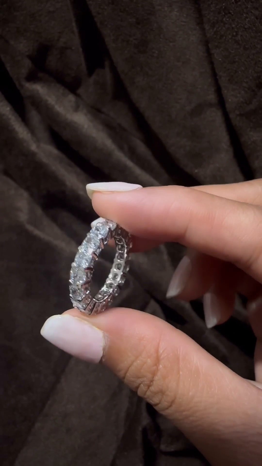 Classic Cushion Moissanite Eternity Band