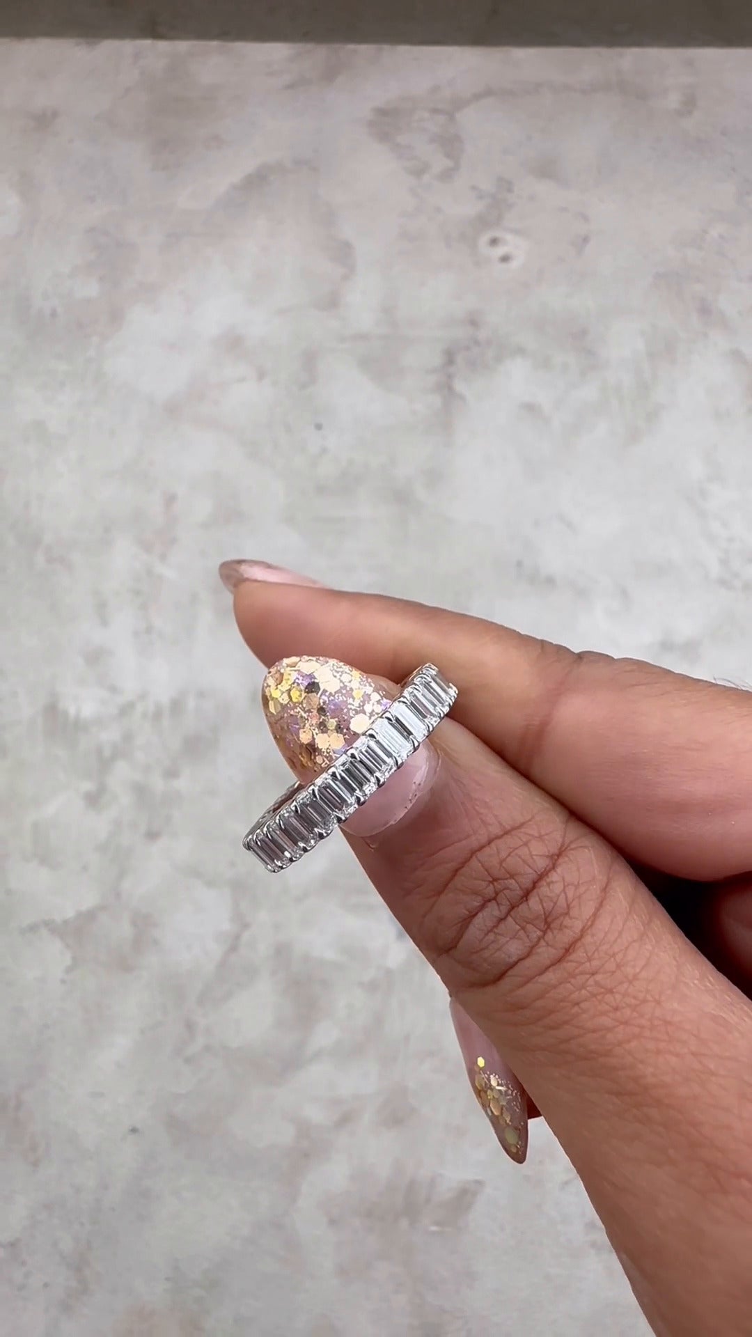 Classic Emerald Moissanite Eternity Band