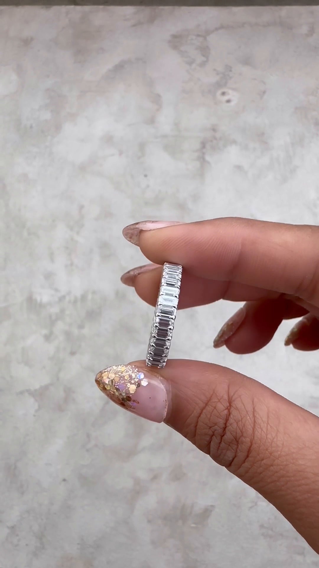 Classic Emerald Moissanite Eternity Band