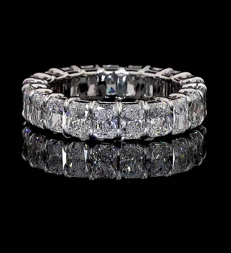Radiant Moissanite Eternity Band