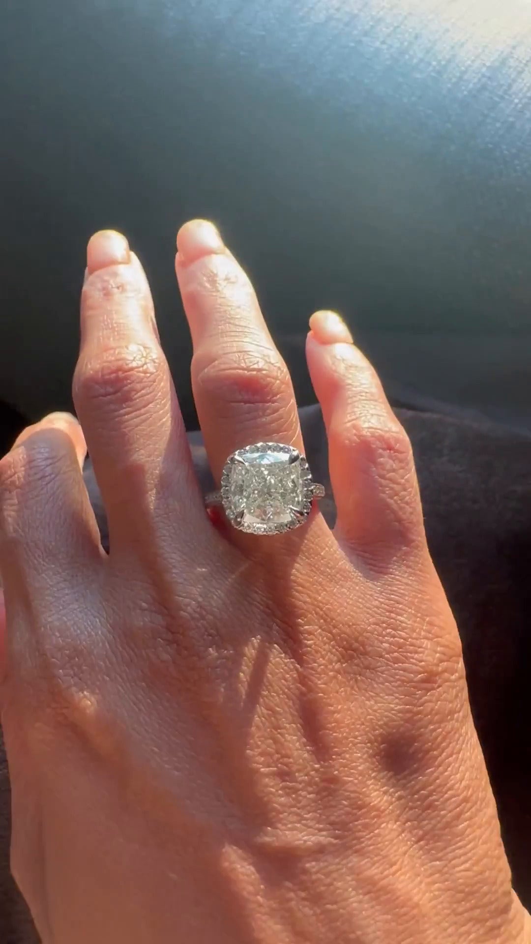 Clementine Cushion Halo Moissanite Engagement Ring