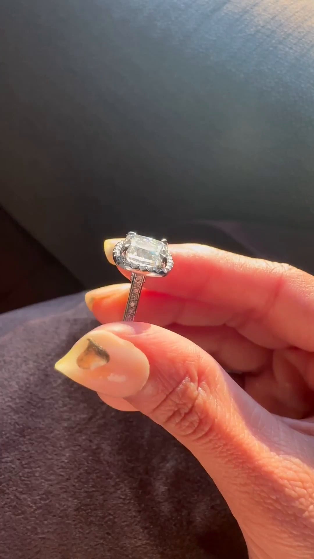 Clementine Cushion Halo Moissanite Engagement Ring
