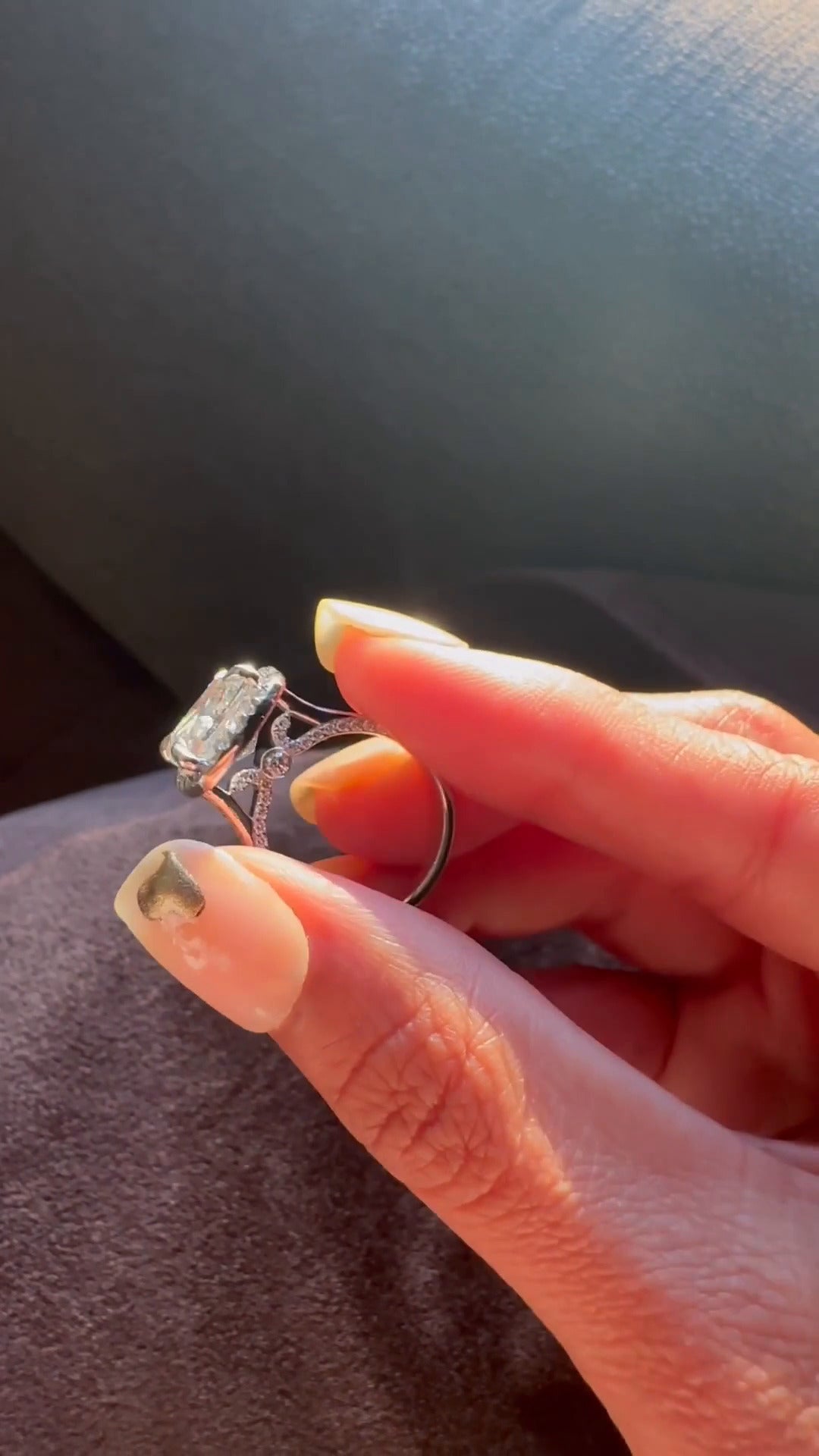 Clementine Cushion Halo Moissanite Engagement Ring