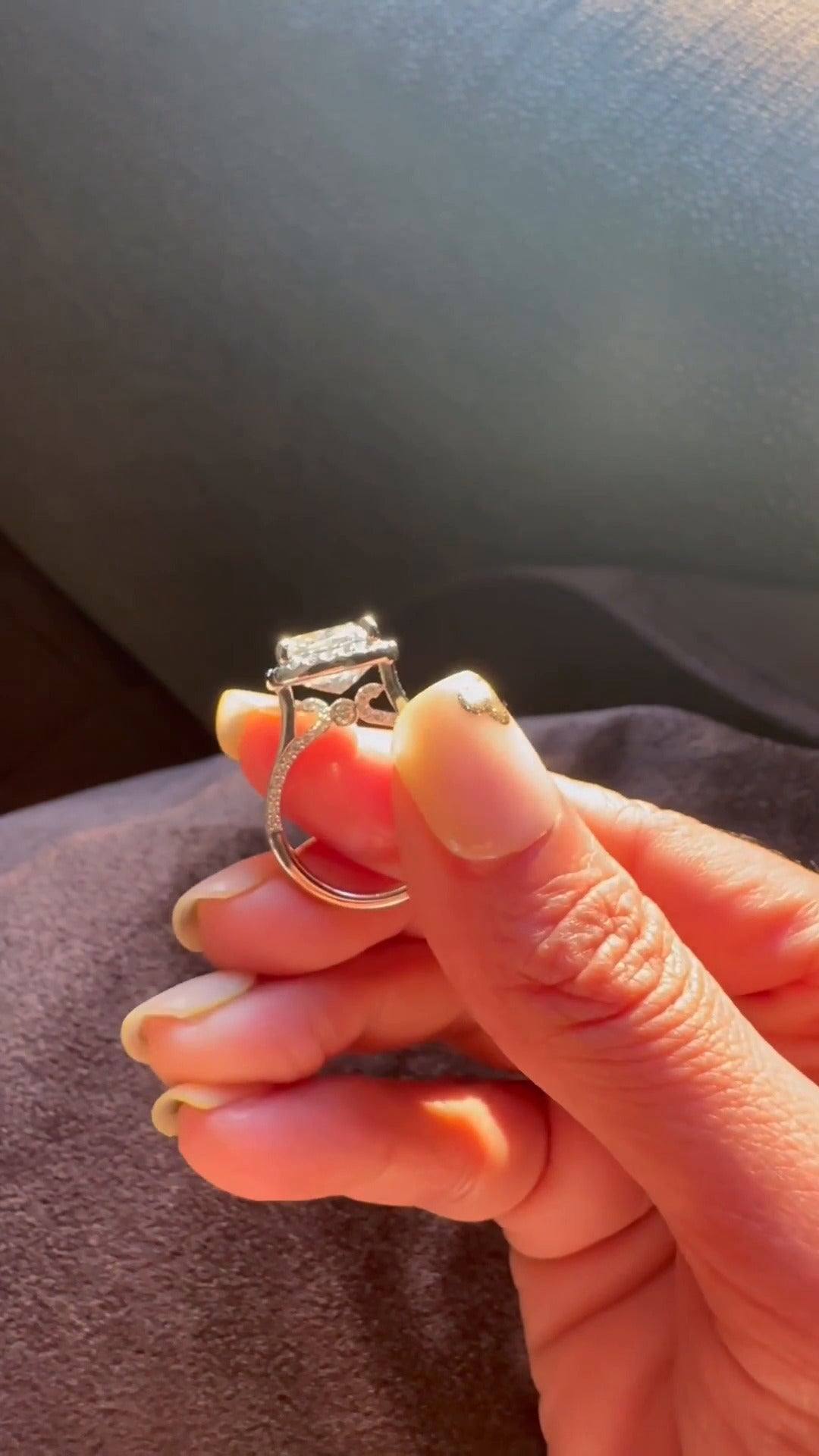 Clementine Cushion Halo Moissanite Engagement Ring